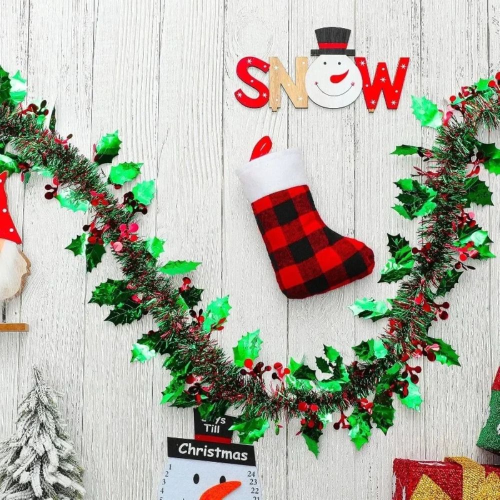 Tinsel Garland Decoration - 2 adet yeniden kullanılabilir 2M noel
