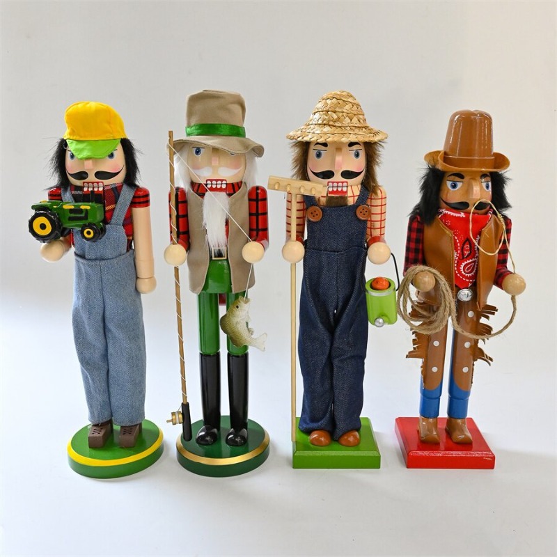 Nutcracker Figurine - Ahşap Fındıkkıran Askerler Sürücü Balıkçı Kovboy