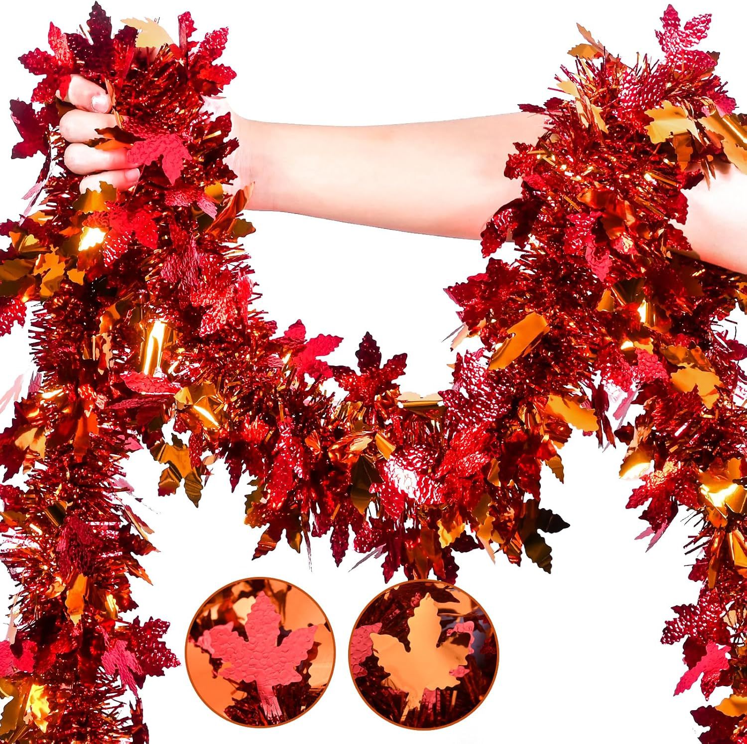 Tinsel Garland Decoration - Şükran Günü Sonbahar Süsleme Çelenkleri, Şömine,