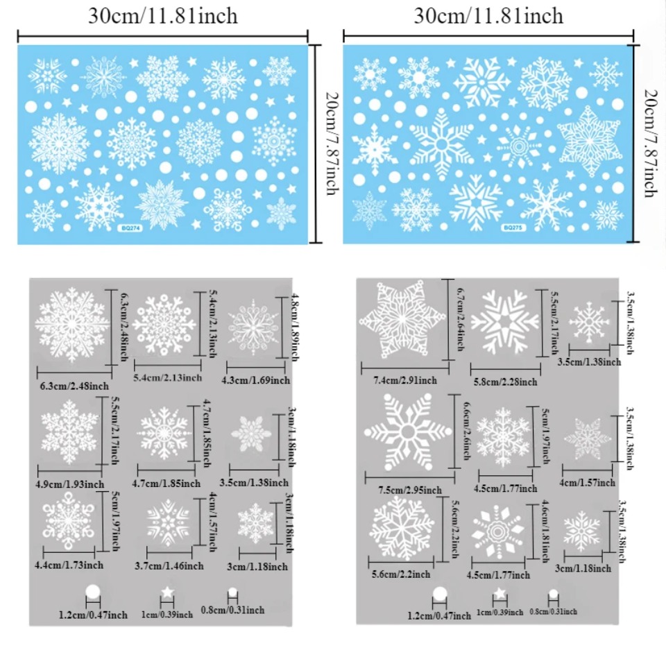 1 Set Kar Tanesi Pencere Çıkar - Snowflake Window Decal incelemesi ve fiyatı
