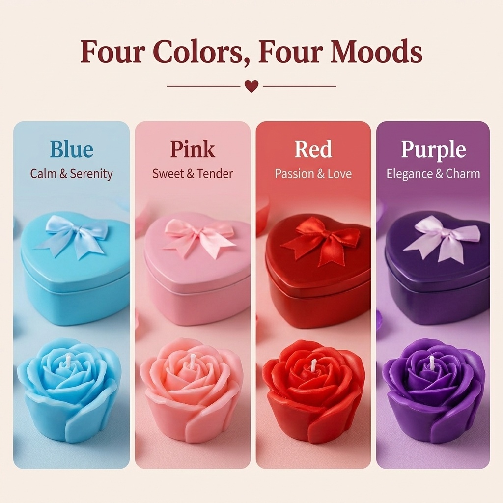 6 Parçalı Gül Şeklinde Soya Ba - Holiday Candle Set incelemesi ve fiyatı