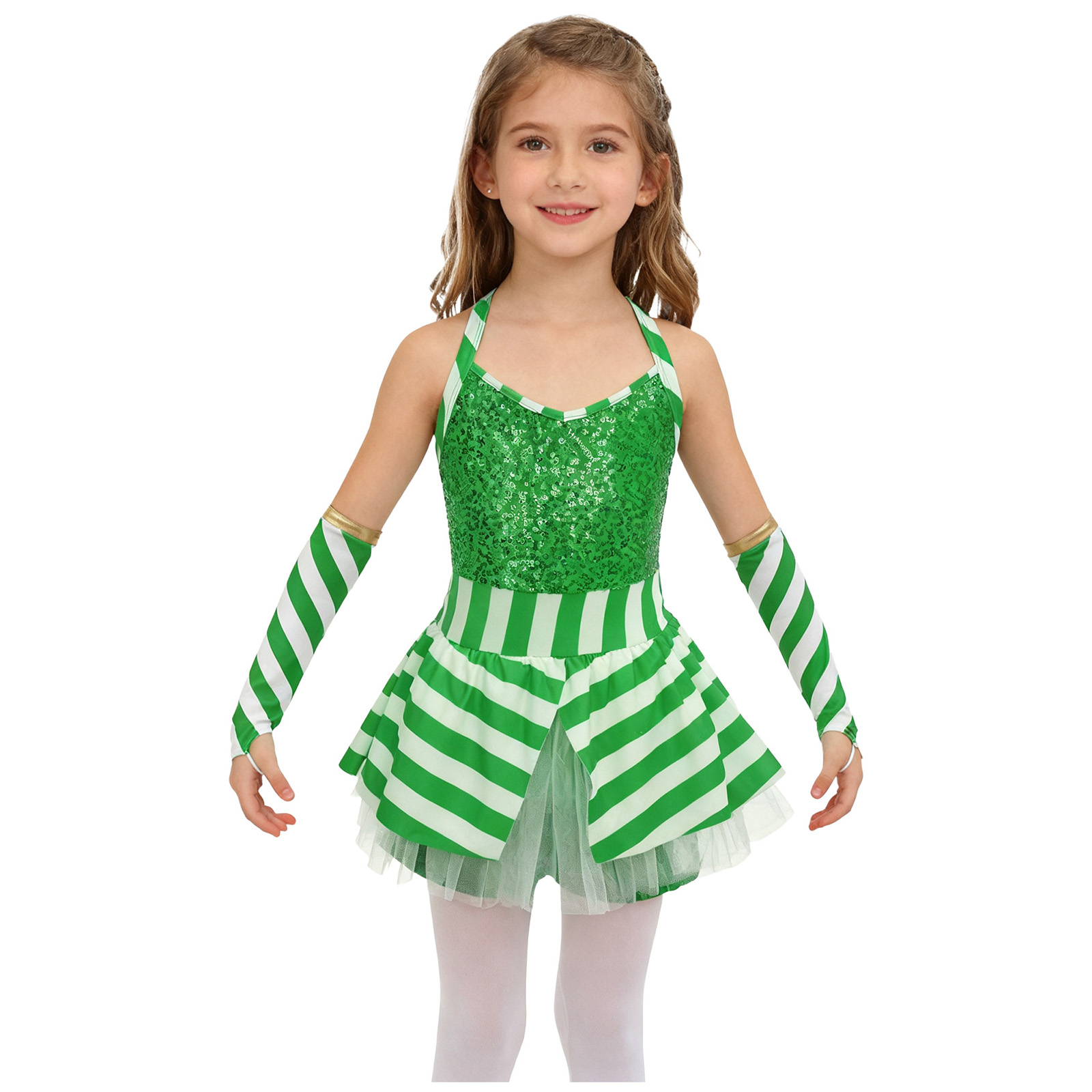 Kızlar Noel Şeker Kamışı Çizgi - Elf Costume Christmas incelemesi ve fiyatı