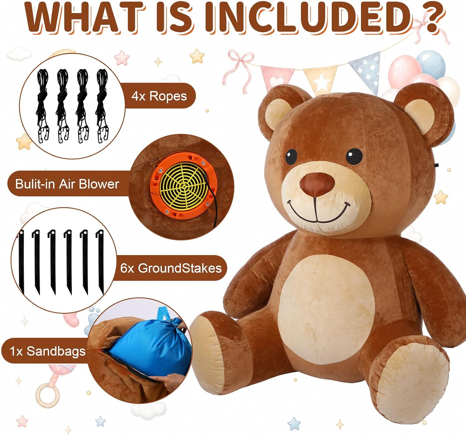 6ft LED Işıklı Şişme Peluş Ayı - Christmas Lights Outdoor incelemesi ve fiyatı