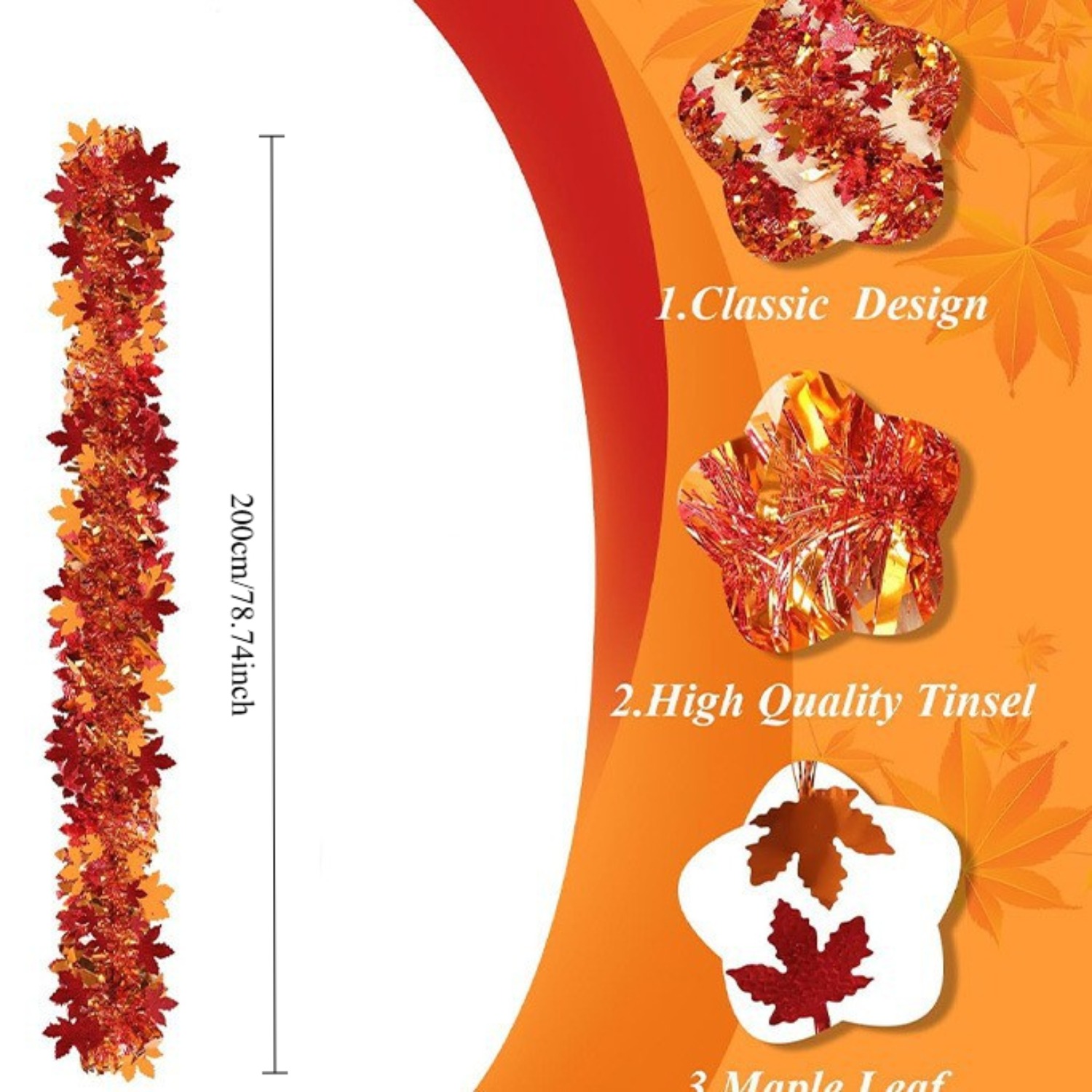 Şükran Günü Sonbahar Süsleme Ç - Tinsel Garland Decoration incelemesi ve fiyatı