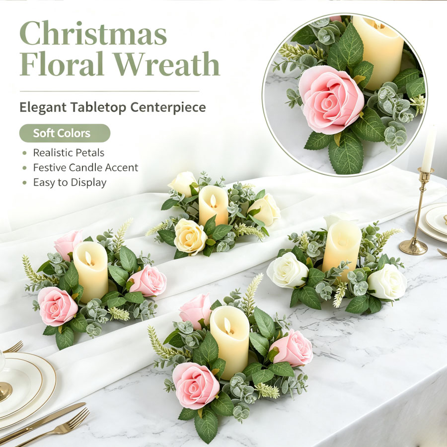 Yapay Gül Çelenk Şekilli Şamda - Christmas Wreath Fake incelemesi ve fiyatı